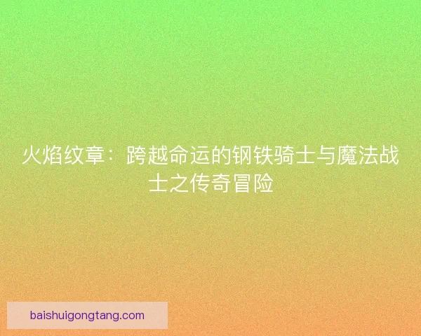 火焰纹章：跨越命运的钢铁骑士与魔法战士之传奇冒险